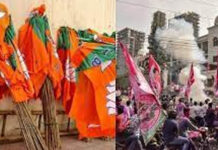 కొట్టుకున్న టిఆర్ఎస్ బిజెపి శ్రేణులు..