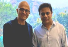 మైక్రోసాఫ్ట్ సీఈవో సత్యనాదెళ్లతో మంత్రి కేటీఆర్