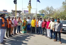 రాష్ట్రంలో మహిళలపై జరుగుతున్న అత్యాచాలకు అంబేద్కర్ సాక్షిగా నిరసన తెలిపిన బిజెపి నాయకులు.