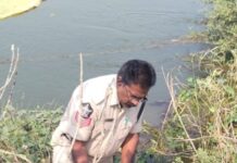 వృద్ధురాలిని కాపాడిన పోలీసు